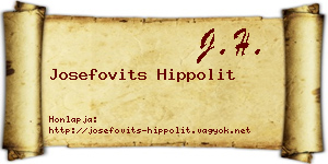 Josefovits Hippolit névjegykártya